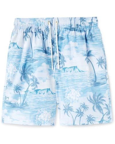 Palm Angels Short de bain Sunset à imprimé graphique - Bleu