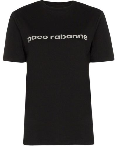 Rabanne Logo Print T-shirt Black