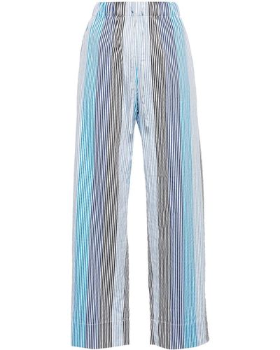 Munthe Melvin Striped Straight-leg Pants - Blue