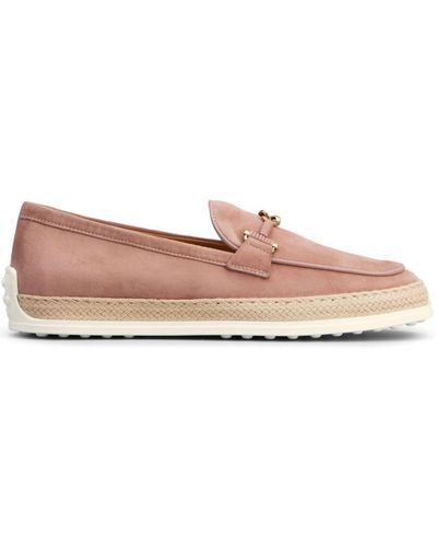 Tod's Gomma Leather Espadrilles - Pink