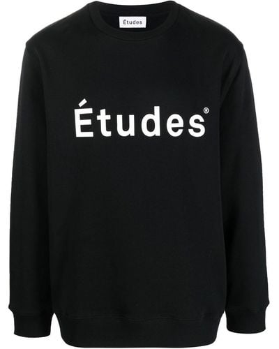 Etudes Studio Logo-print Organic-cotton Sweatshirt - Black