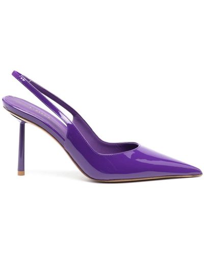 Le Silla Bella 80mm Slingback Patent Court Shoes - Purple