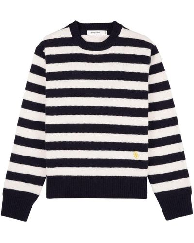 Sporty & Rich Striped Wool Sweater - Blue