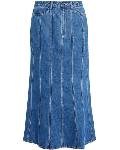 Shona Joy Tovere Flared Denim Skirt - Blue
