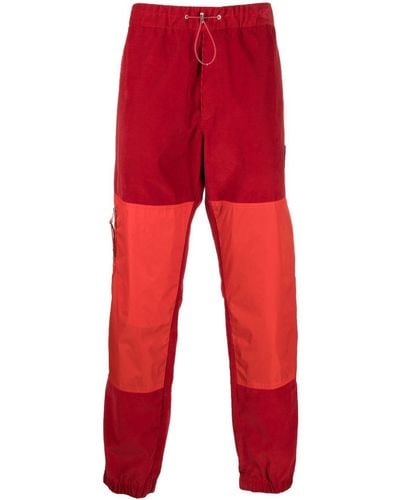 Moncler Pantaloni sportivi con design color-block - Rosso