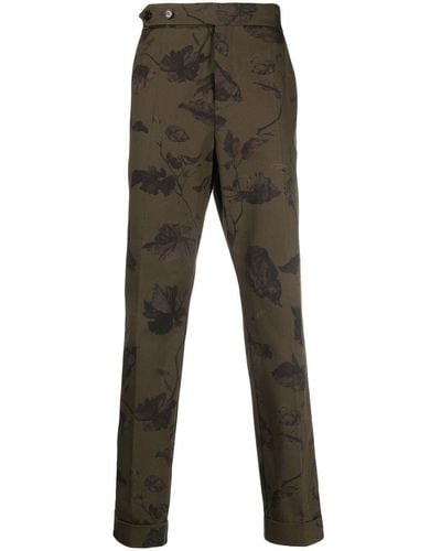 Erdem Floral-print Tailored Pants - Grey
