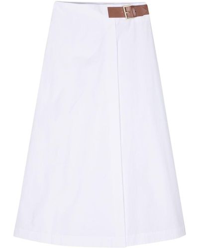 Lorena Antoniazzi Belted A-line Midi Skirt - White