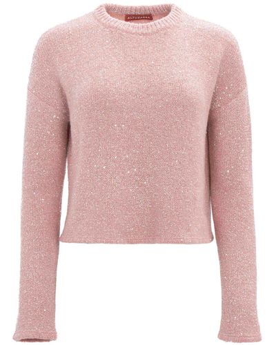 Altuzarra Yasworth Sequinned Wool Blend Sweater - Pink