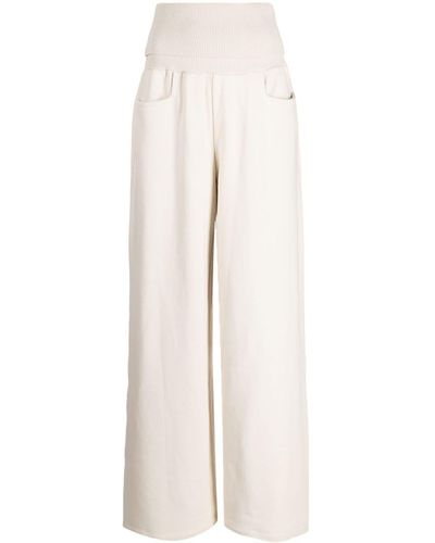 Low Classic Elasticated-waist Cotton Trousers - White
