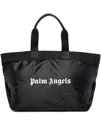 Palm Angels Bolso shopper con logo estampado - Negro