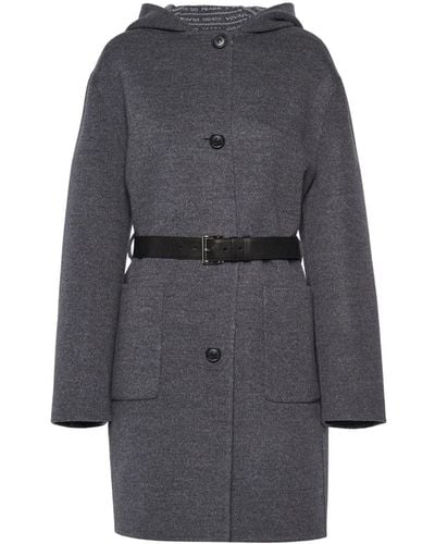 Prada Single-breasted Wool Coat - Gray