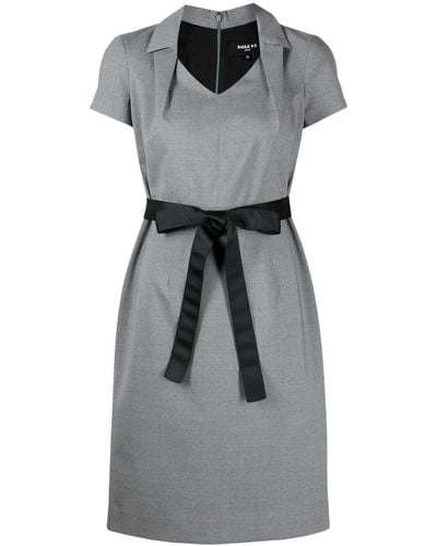 Paule Ka Tailored-collar Shift Dress - Gray