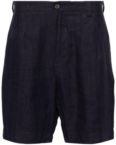 Sease Mid-rise Linen Chino Shorts - Blue