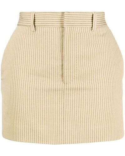 Petar Petrov Stripe-print Thigh-length Skirt - Natural