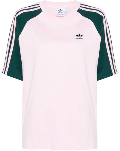 adidas Colour-block Cotton T-shirt - Pink