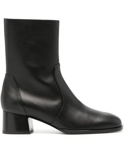 Stuart Weitzman Nola Leather Ankle Boots - Black