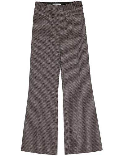 Victoria Beckham Alina High-waist Flared Trousers - Grey