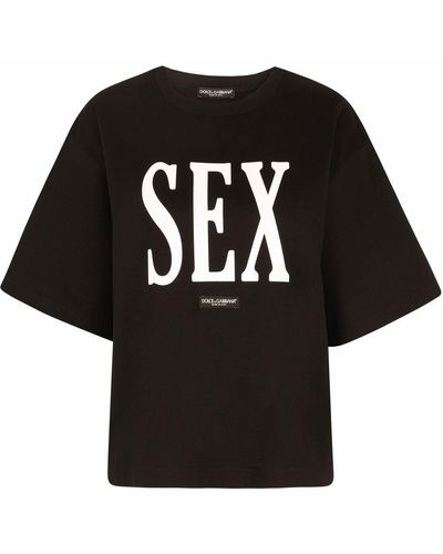 Dolce & Gabbana Sex ドロップショルダー Tシャツ - ブラック