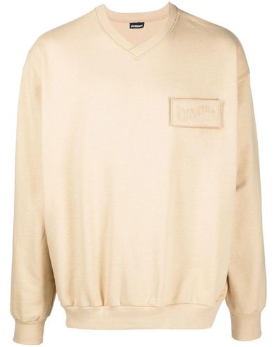 Jacquemus Santon Logo-appliquéd French Cotton-terry Sweatshirt - Natural