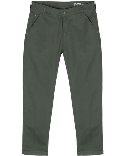 PT Torino Pressed-crease Tapered Trousers - Grey