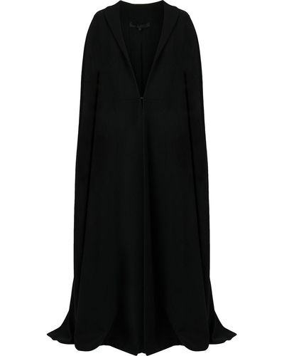 Elie Saab Full Length Wool Cape - Black