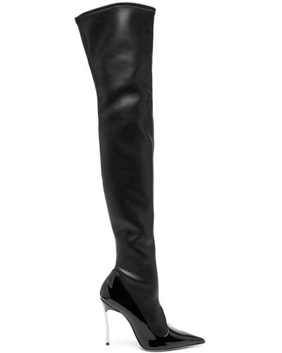 Casadei Super Blade Divina Leather Boots - Black