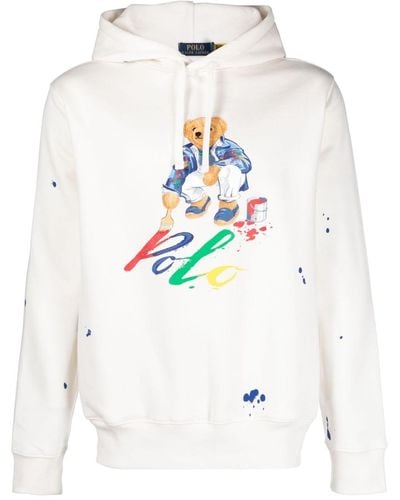Polo Ralph Lauren Hoodie mit Farbklecksen - Weiß