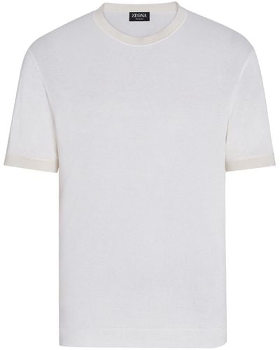 ZEGNA Silk Crew-neck T-shirt - White