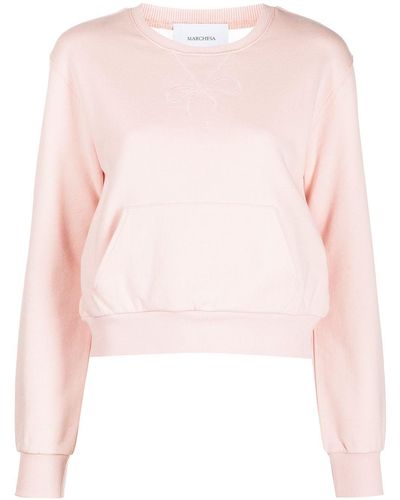 Marchesa Sheer Back Sweatshirt - Pink