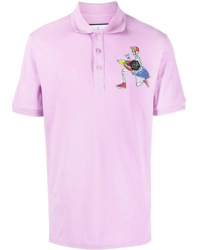 Philipp Plein Graphic-print Polo Shirt - Pink