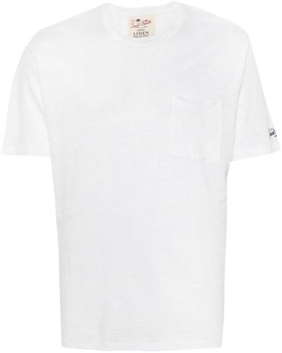 Mc2 Saint Barth ロゴ リネンtシャツ - ホワイト
