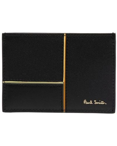 Paul Smith Porte-cartes en cuir à logo imprimé - Noir
