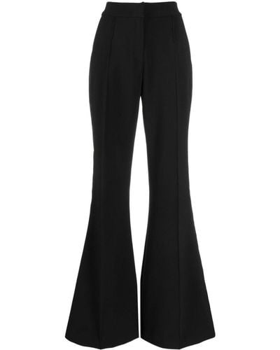 Elie Saab Satin-embellished Flared Trousers - Black