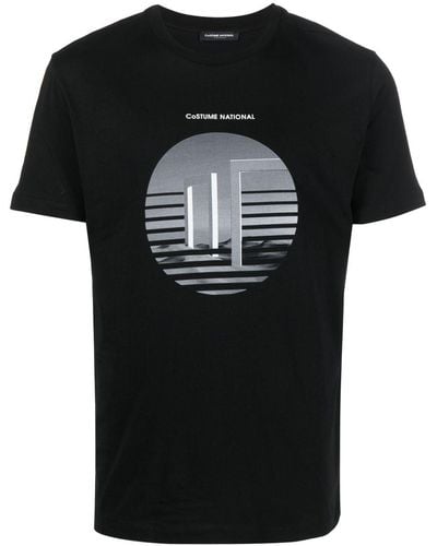 CoSTUME NATIONAL Graphic-print Cotton T-shirt - Black