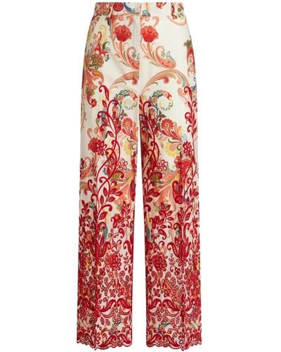 Etro Paisley-print Embroidered Pants