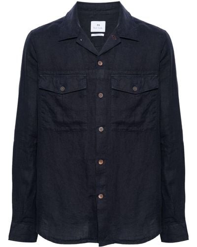 PS by Paul Smith Long-sleeve Linen Shirt - Blue
