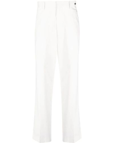 Tagliatore Pleat-Detailing Cotton-Blend Straight-Leg Pants - White