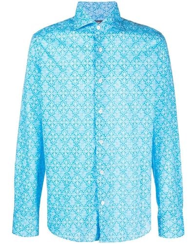 Fedeli Overhemd Met Print - Blauw