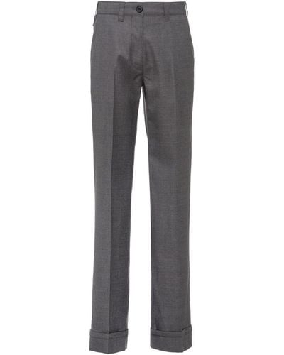 Miu Miu Grisaille Straight-leg Pants - Gray