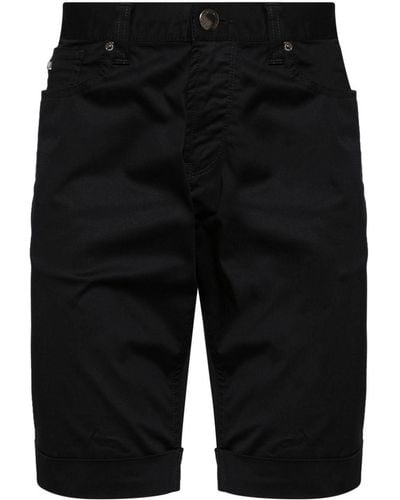 Emporio Armani Mid-rise Cotton Shorts - Black