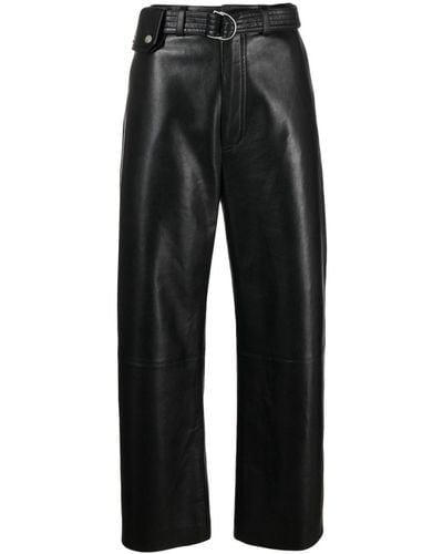 Nanushka Sanna Belted Faux-leather Pants - Black