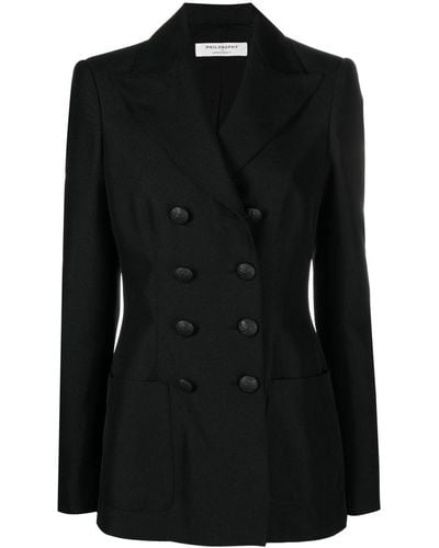 Philosophy Di Lorenzo Serafini Blazer ajustado con doble botonadura - Negro