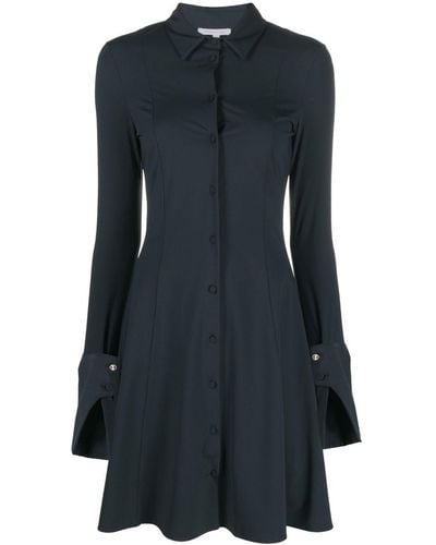 Patrizia Pepe Pointed-collar Belted Shirt Dress - Blue