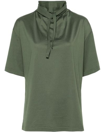 Lemaire T-Shirt mit Schnürung - Grün