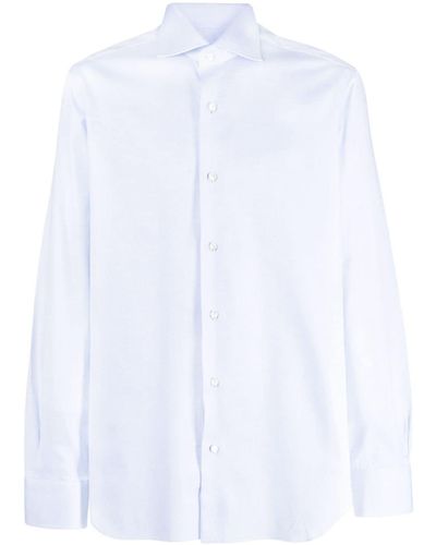 Barba Napoli Spread-collar Cotton Shirt - White
