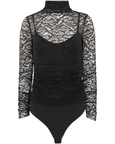 Jonathan Simkhai Velora Floral-lace Bodysuit - Black