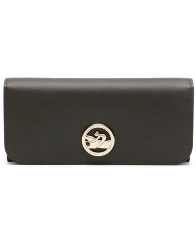 Longchamp Box-trot Leather Wallet - Gray