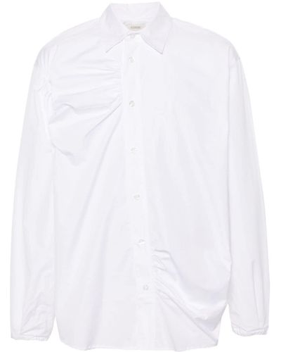 Kusikohc Ruched-detail Poplin Shirt - White