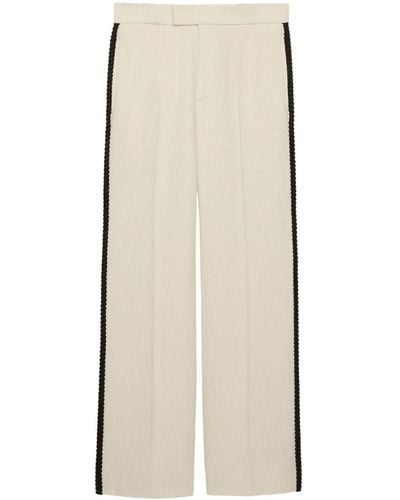 Gucci Pantalones de tweed Retro con parche del logo - Neutro