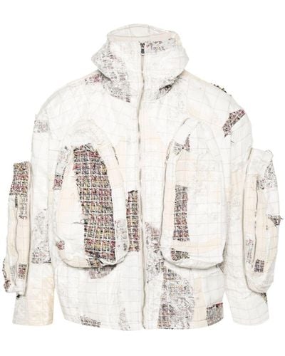 Who Decides War Patchwork-design tweed jacket - Natur